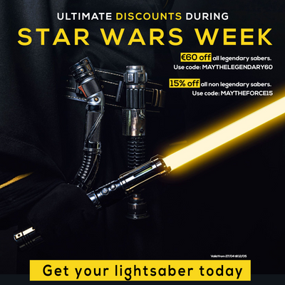 Grootste Kortingen van het Jaar: Vier Star Wars Week met KenJo Sabers!
