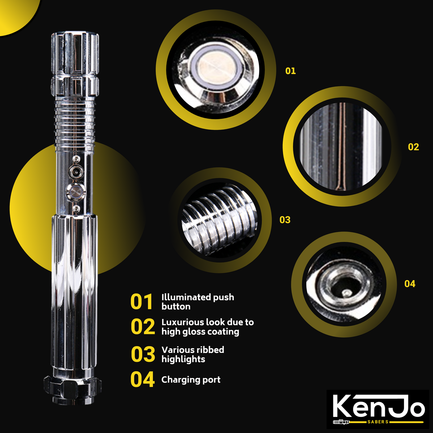 Trinity - KenJo Sabers - Star Wars Lightsaber replica Jedi Sith - Best sabershop Europe - Nederland light sabers kopen -