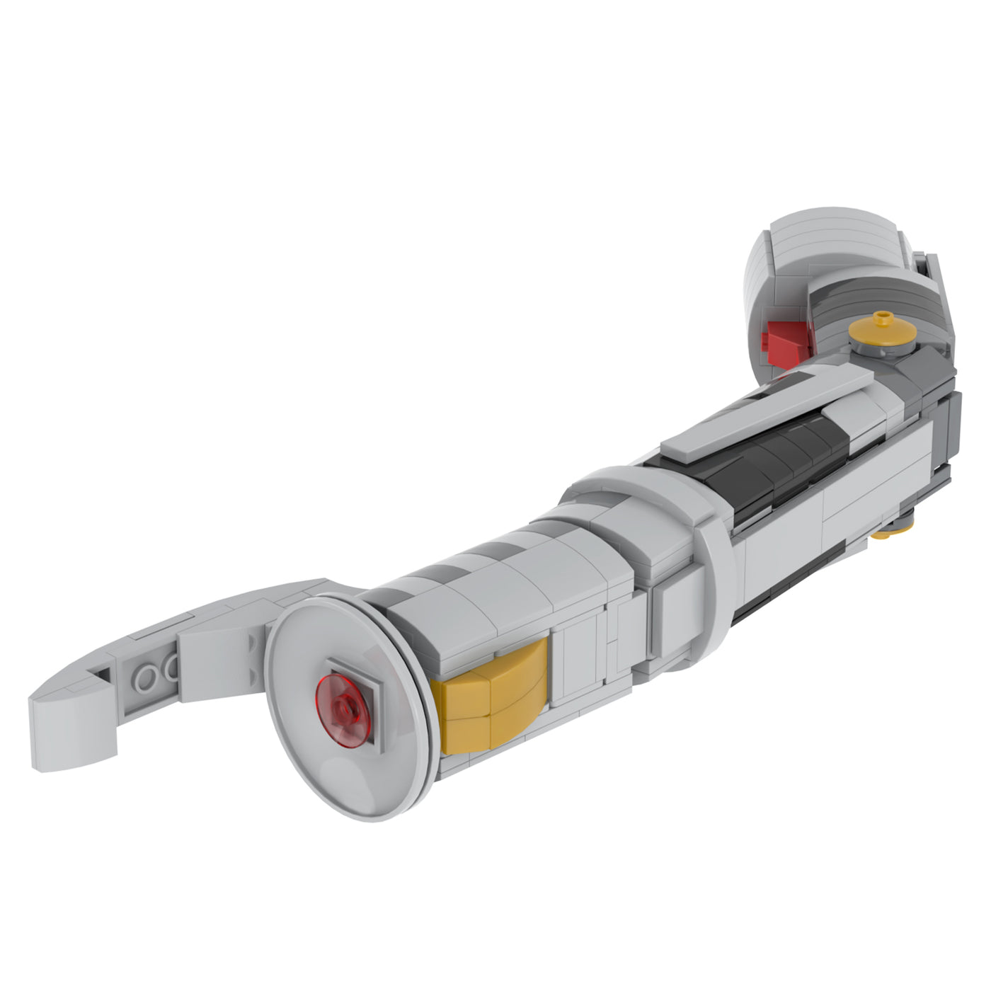 Achterkant van de hilt van de Super Bricks Counts Curve lightsaber